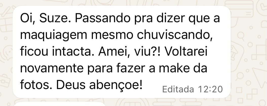 Print de depoimento real recebido no WhatsApp