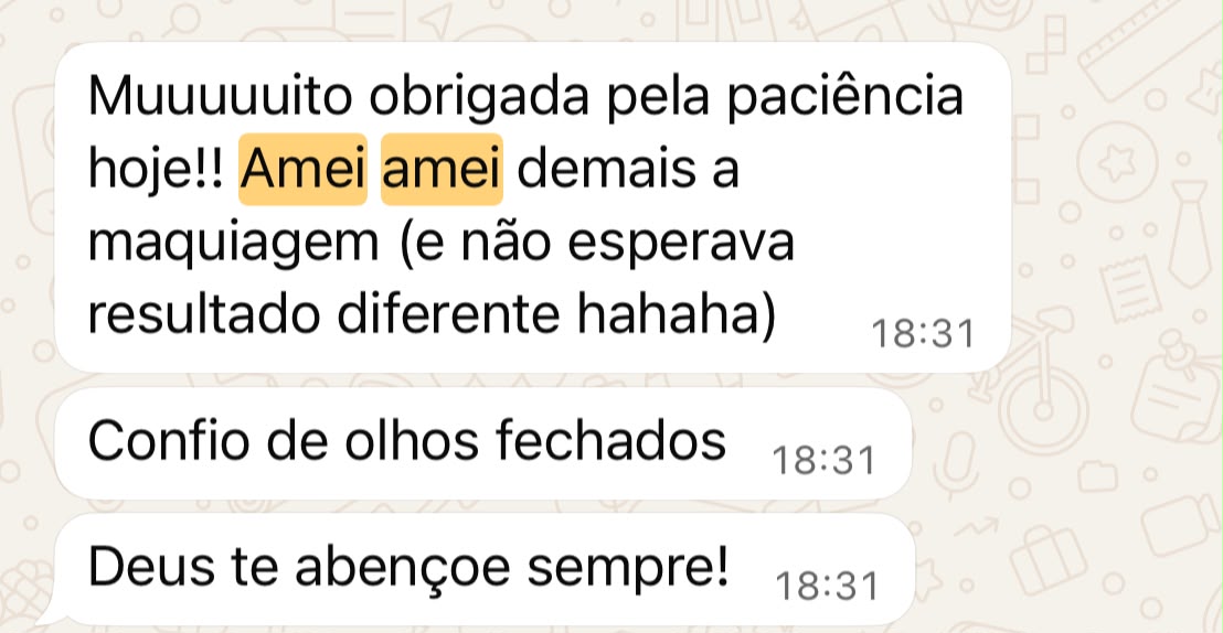 Print de depoimento real recebido no WhatsApp
