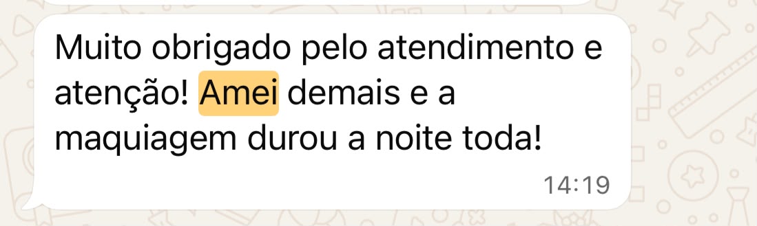 Print de depoimento real recebido no WhatsApp