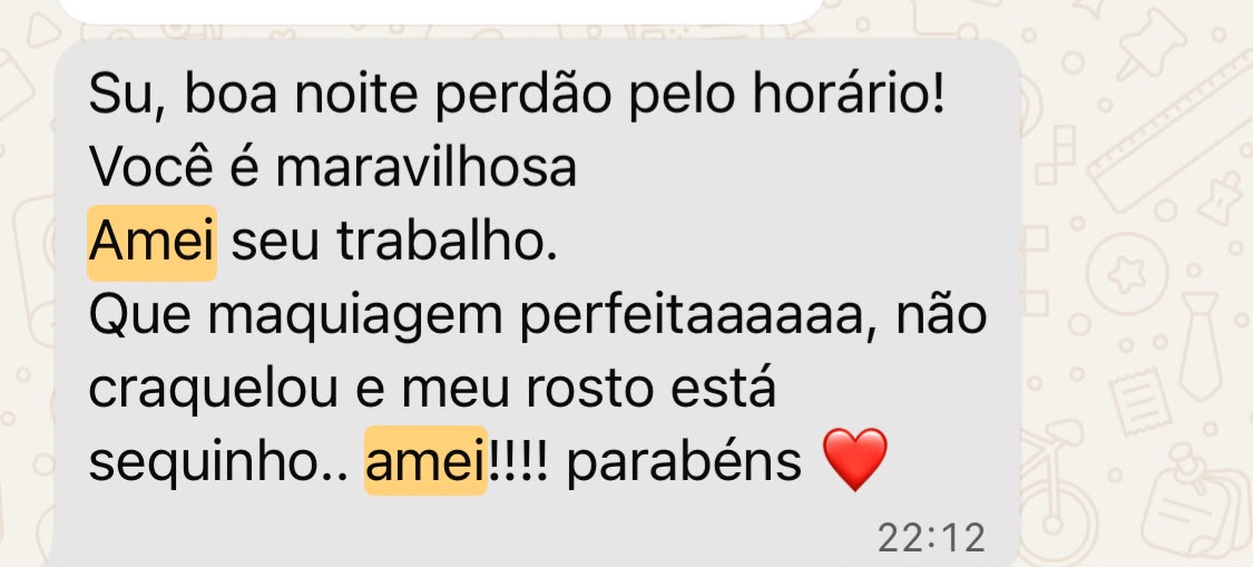 Print de depoimento real recebido no WhatsApp